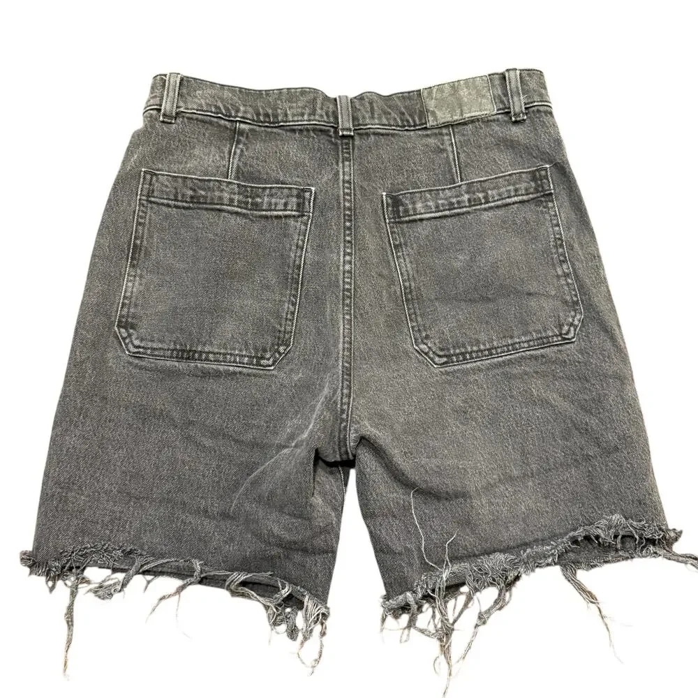 Madewell Women's 90's straight black cutoff jeans, patch pockets, Size 29